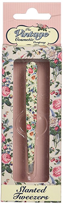 The Vintage Cosmetic Company Slanted Tweezers, Floral - oddros.shop