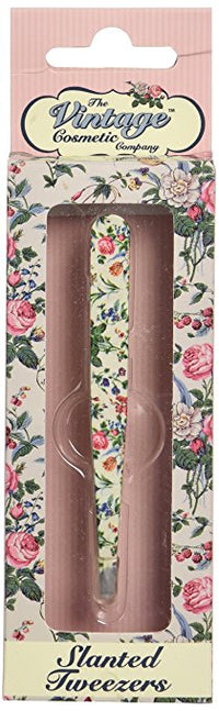 The Vintage Cosmetic Company Slanted Tweezers, Floral - oddros.shop
