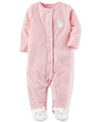Carter's Baby Girls Dot-Print Terry Footed Coveralls One Piece - oddros.shop
