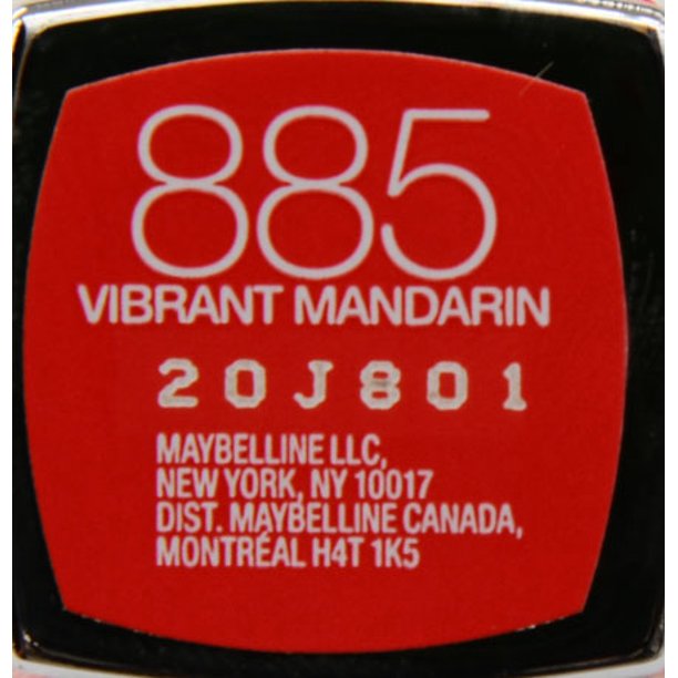 Maybelline Color Sensational Vivids Lipstick, Vibrant Mandarin 885
