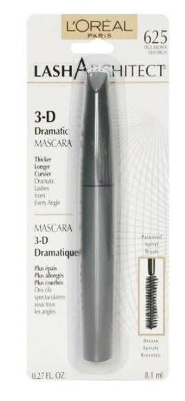 L'OREAL Paris Lash Architect 3-D Dramatic Mascara, True Brown 625 - oddros.shop