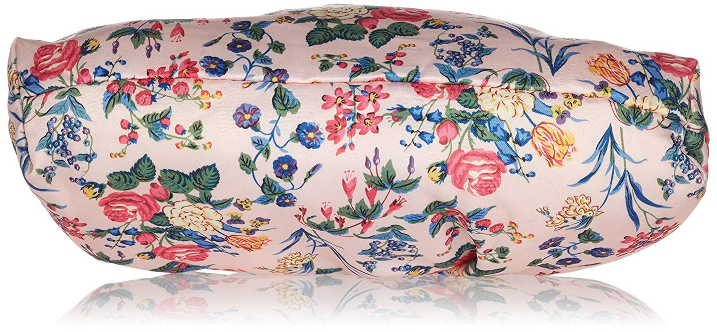The Vintage Cosmetic Company Cosmetic Clutch Bag Pink Floral Satin - oddros.shop