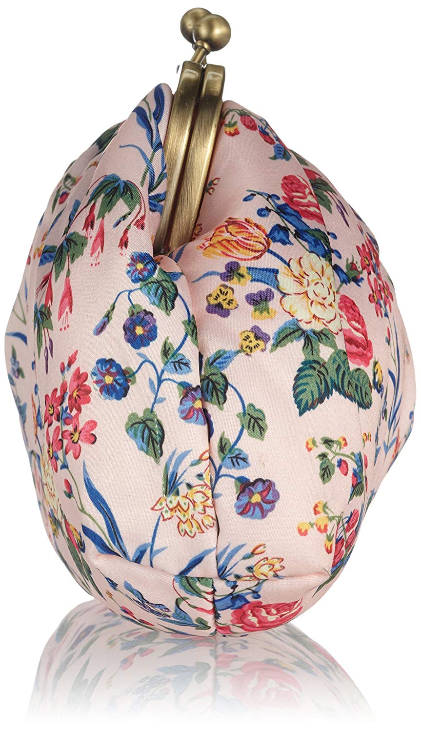 The Vintage Cosmetic Company Cosmetic Clutch Bag Pink Floral Satin - oddros.shop