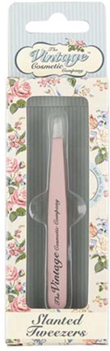 The Vintage Cosmetic Company Slanted Tweezers Soft Touch - Pink - oddros.shop