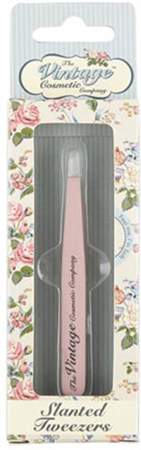 The Vintage Cosmetic Company Slanted Tweezers Soft Touch - Pink - oddros.shop