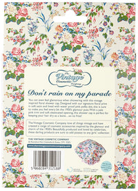 The Vintage Cosmetic Company - Shower Cap Pink Floral Satin - oddros.shop