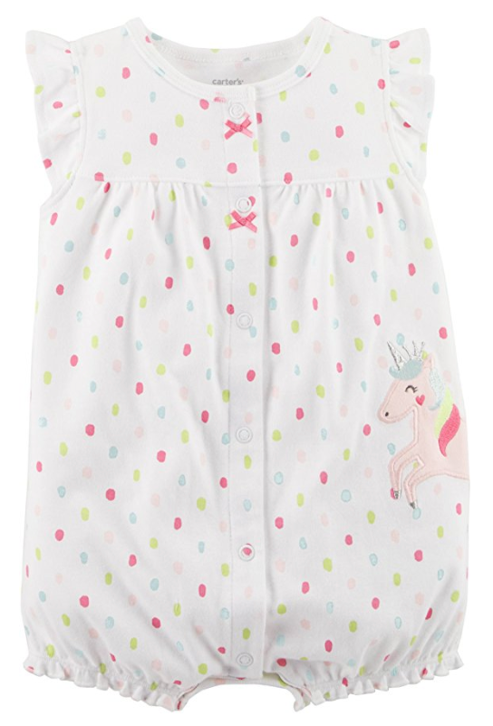 Carter's Dot Print Short Sleeve Creeper - Baby Girls NB-24M - oddros.shop