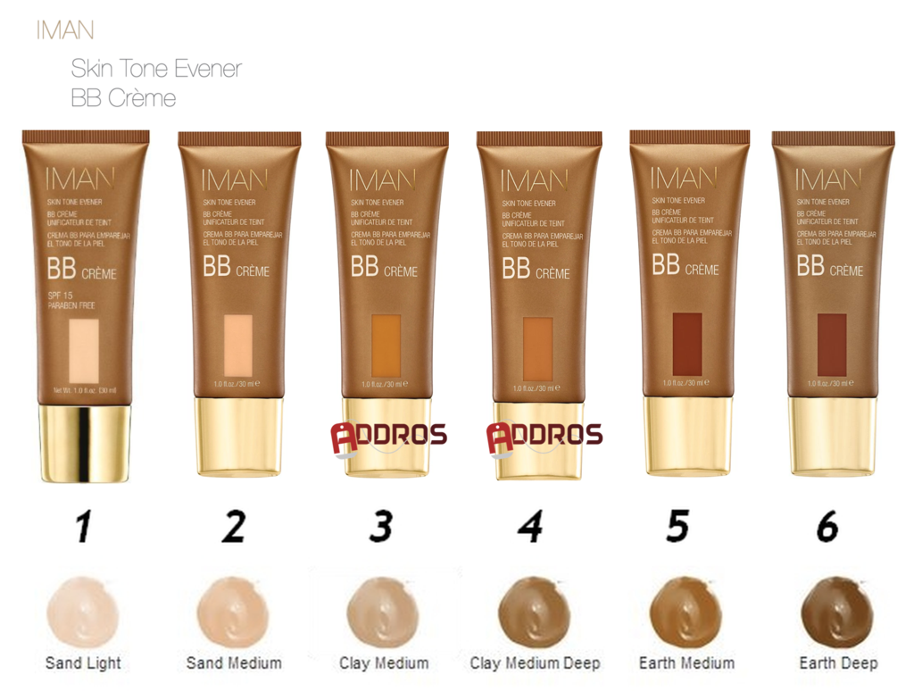 IMAN Skin Tone Evener BB Cream SPF 15, Clay Medium - oddros.shop
