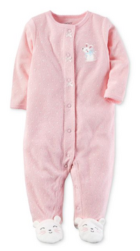 Carter's Baby Girls Dot-Print Terry Footed Coveralls One Piece - oddros.shop