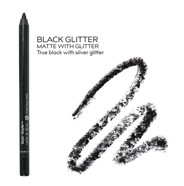 Styli-Style Line & Seal Semi-Permanent Eye Liner - Black Glitter - oddros.shop