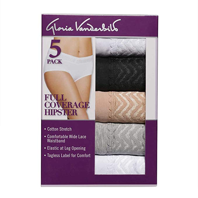 Gloria Vanderbilt Ladies' Hipster With Lace, Medium (5-Pack) - oddros.shop