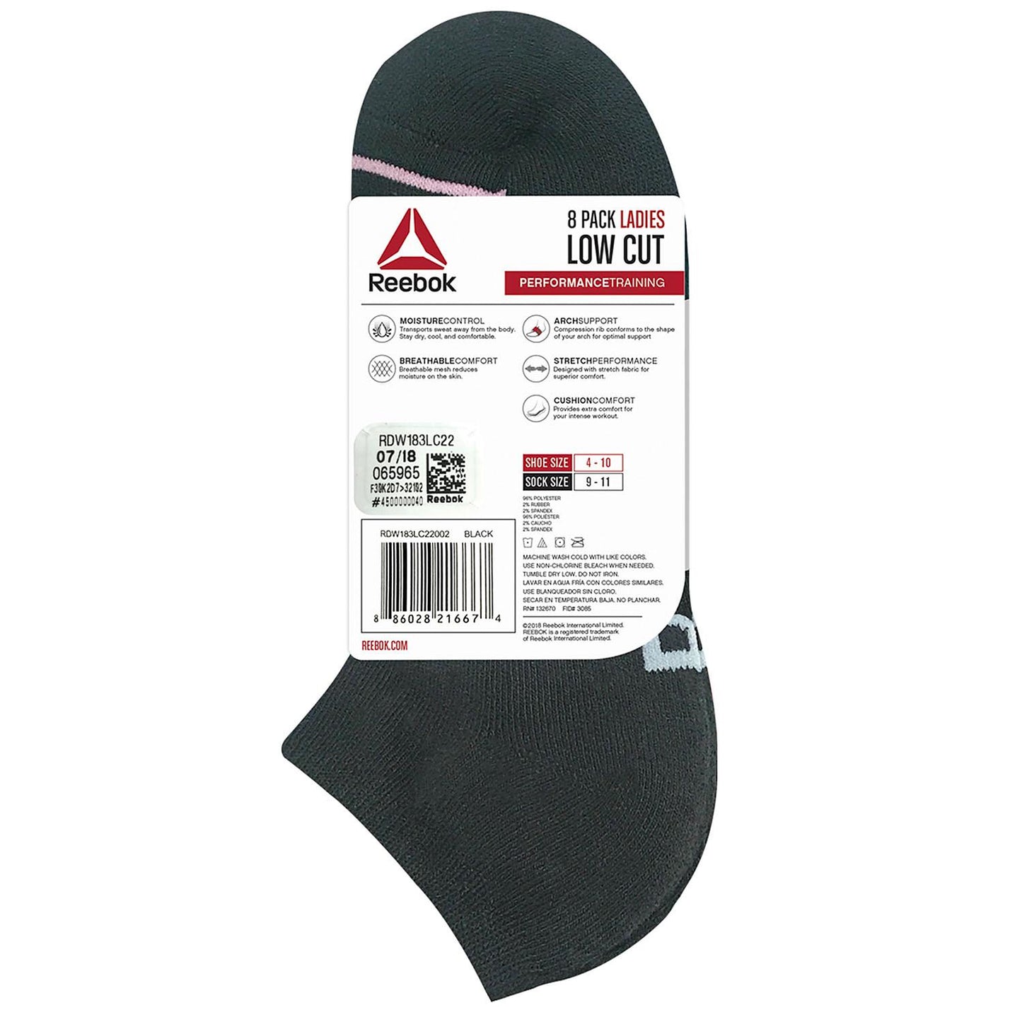 Reebok Women's Cushion Low Cut Socks (8 Pack) - oddros.shop