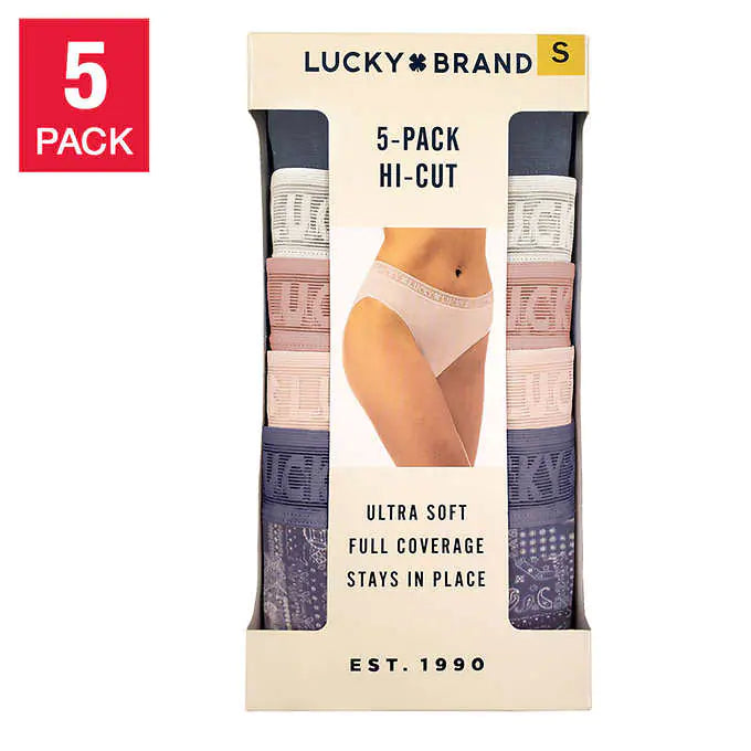 Lucky Brand Ladies' Hi Cut, Blue (5-Pack)