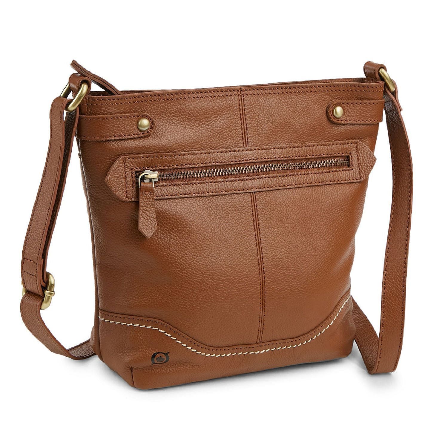 Born “Izabel” Bucket Crossbody Handbag, Saddle - oddros.shop