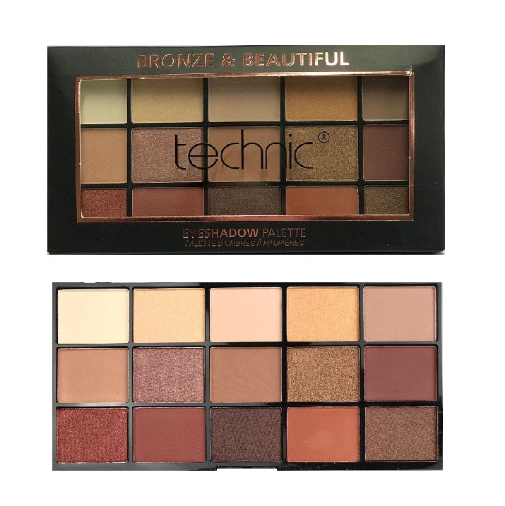 Technic Cosmetics 15 Colours Eyeshadow Palette, Bronze & Beautiful - oddros.shop