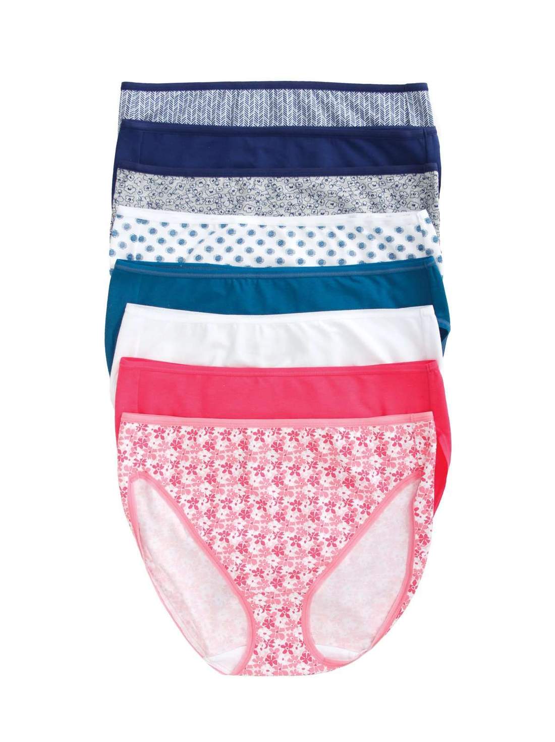 Felina Ladies' Hi-Cut Panty - Large  Assorted Colors (8-pack) - oddros.shop
