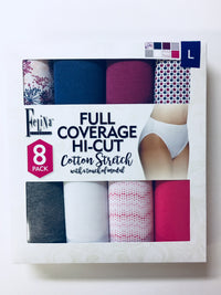 Felina Ladies' Hi-Cut Panty - Large Assorted Colors (8-pack) - oddros.shop