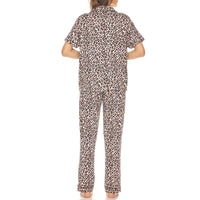 Ladies Short Sleeve Notch Collar PJ Set