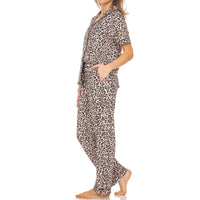 Ladies Short Sleeve Notch Collar PJ Set