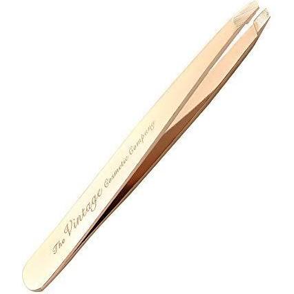 The Vintage Cosmetic Company Slanted Tweezer, Rose Gold - oddros.shop