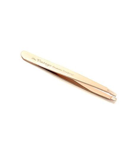 The Vintage Cosmetic Company Slanted Tweezer, Rose Gold - oddros.shop