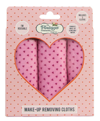 The Vintage Cosmetic Company - Heart Print Reusable Make-up Removing Cloths (3 Pack)