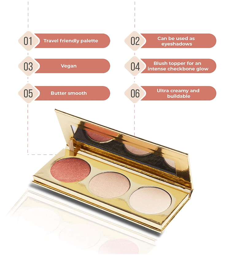 Gerard Cosmetics Starlet Face Palette Blush and Bronzer, Starstruck
