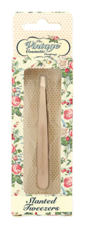The Vintage Cosmetic Company Slanted Tweezer, Rose Gold - oddros.shop