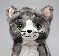 LILLEPLUTT Soft toy, cat gray, white - oddros.shop