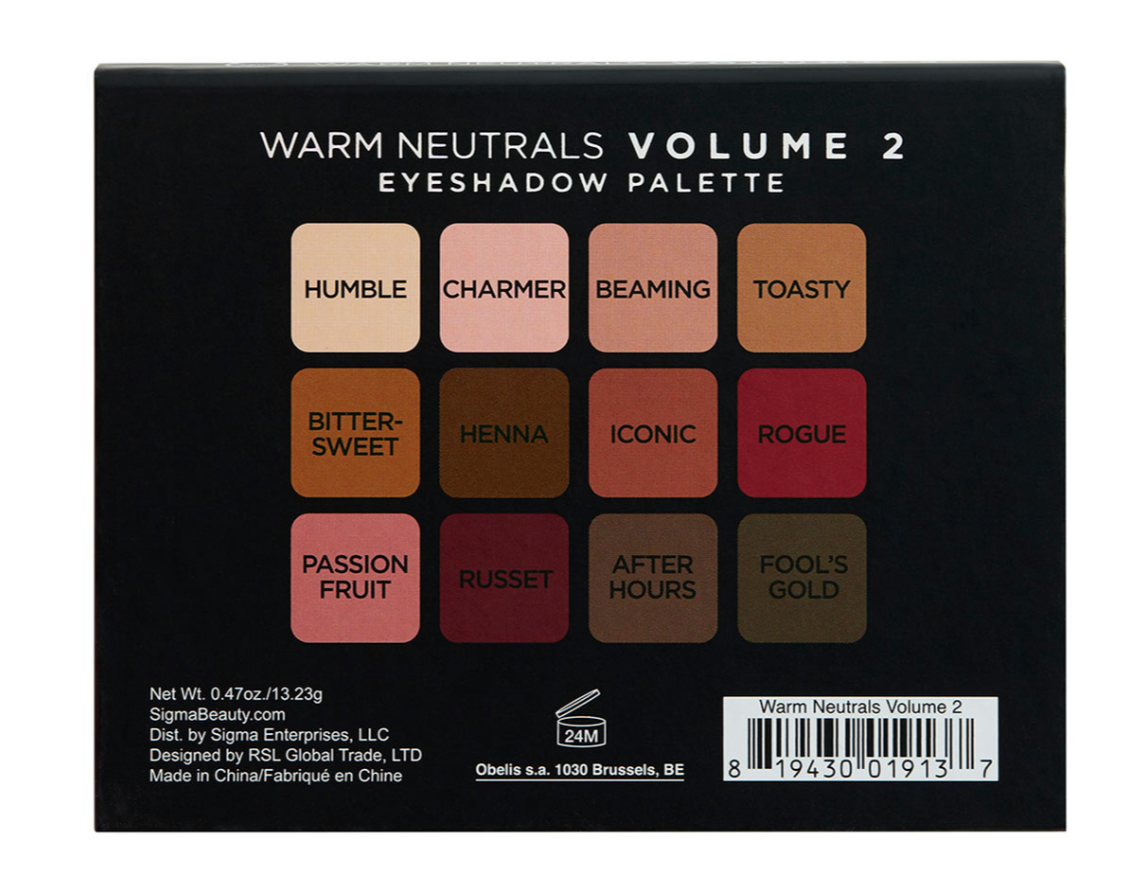 Sigma Beauty Warm Neutrals Volume 2 Eyeshadow Palette - oddros.shop