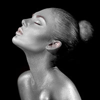 Mehron Makeup Metallic Powder with Mixing Liquid - Silver 