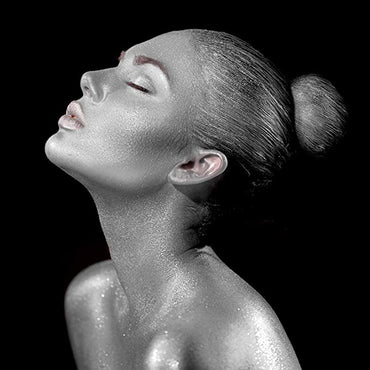 Mehron Makeup Metallic Powder with Mixing Liquid - Silver 