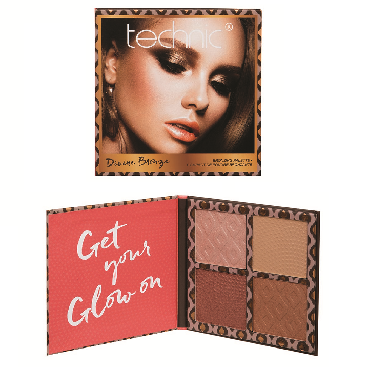 Technic Cosmetics Divine Bronze illuminating bronze palette, 4 colors - oddros.shop