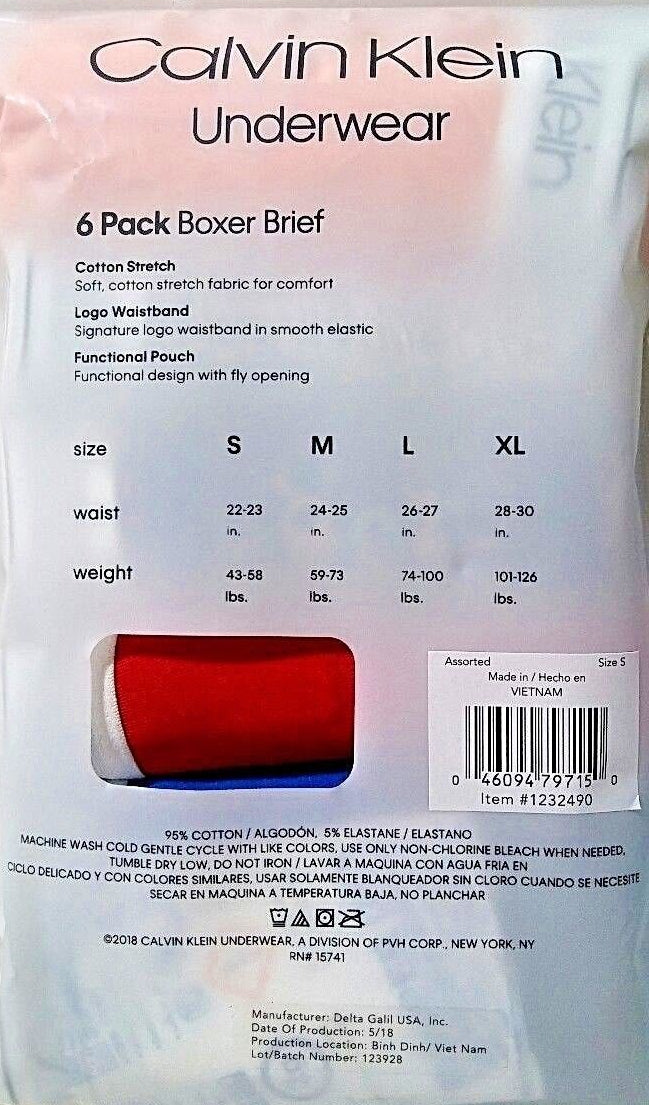 Calvin Klein Cotton Stretch Boys' Boxer Briefs (6 Pack) - oddros.shop