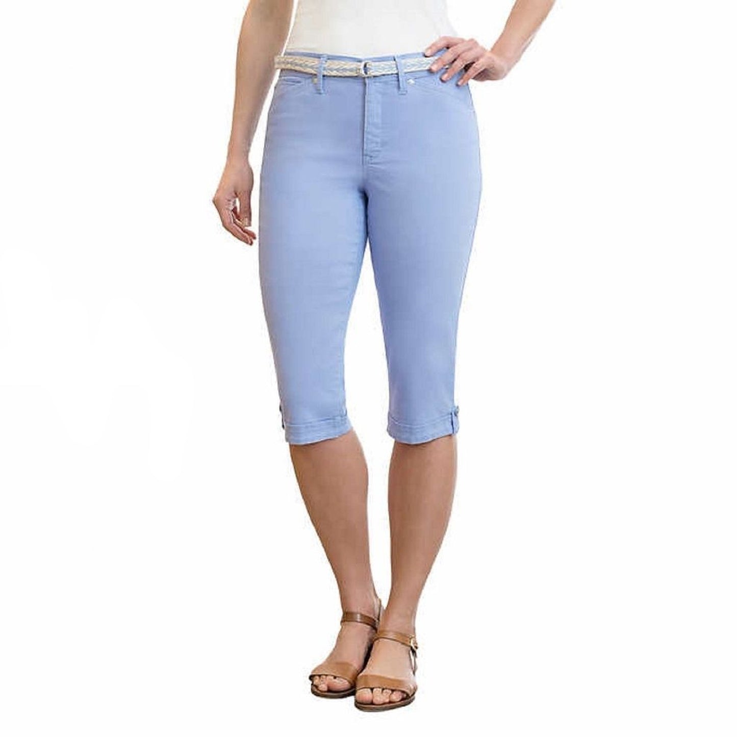 Gloria Vanderbilt Womens Lillian Belted Capris - oddros.shop