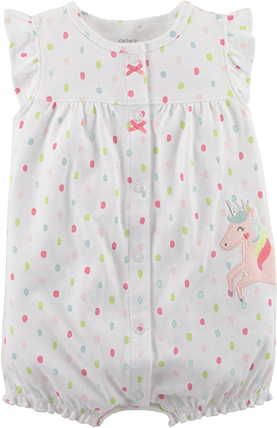 Carter's Dot Print Short Sleeve Creeper - Baby Girls NB-24M - oddros.shop