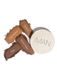 IMAN Oil-Blotting Pressed Powder, Light Medium - oddros.shop