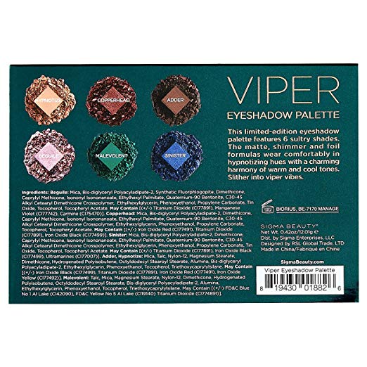 Sigma Beauty Viper Eyeshadow Palette - (6 Colors) - oddros.shop