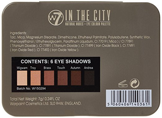 W7 COSMETICS In The City Natural Nudes Eye Shadow Palette - 0.24 oz / 7g - oddros.shop