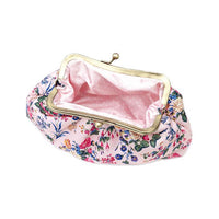 The Vintage Cosmetic Company Cosmetic Clutch Bag Pink Floral Satin - oddros.shop