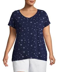 St. John's Bay® Short Sleeve Americana V-Neck Tee - Plus - oddros.shop