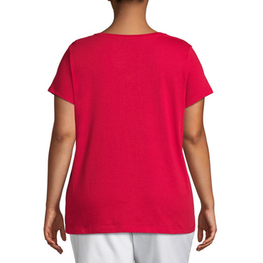 St. John's Bay® Short Sleeve Americana V-Neck Tee - Plus - oddros.shop