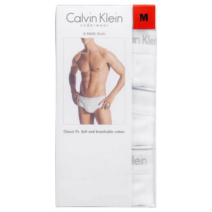 Calvin Klein Men's Classic Briefs, Medium - White (3 Pack) - oddros.shop