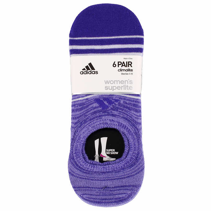 ADIDAS Women's Superlite Climate Socks - Purple (6 Pairs) - oddros.shop