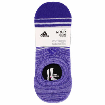 ADIDAS Women's Superlite Climate Socks - Purple (6 Pairs) - oddros.shop