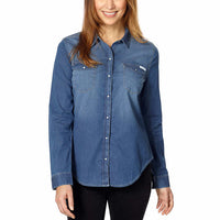Calvin Klein Jeans Ladies' Denim Shirt, Blue (X-Large) - oddros.shop
