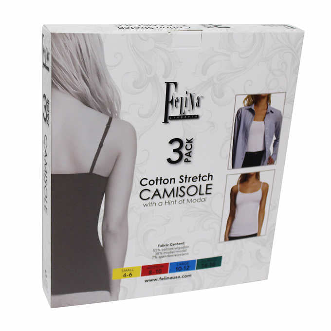 Felina Ladies’ Cotton Stretch (3-pack) Camisole - oddros.shop