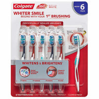 Colgate 360 Advanced Optic White Toothbrush, Medium (6-Pack) - oddros.shop