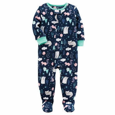Carter's Forest-Print Footed Fleece Sleep & Play Pajamas, Baby Girls - oddros.shop