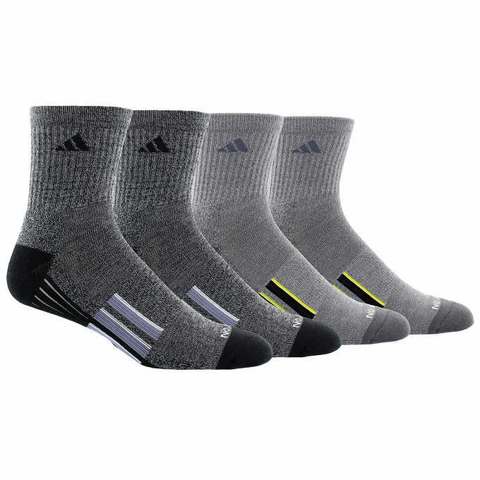 Adidas Men's High Quarter Sock - Black & Grey (4-Pair) - oddros.shop